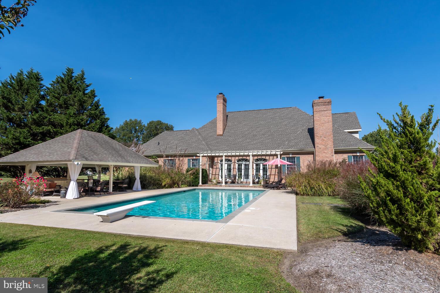 8466 Aveley Farm Road Easton, MD 21601 - Photo 7 of 64 Pool, rear of house w pavilion