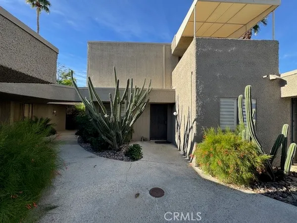 a potted plant sitting in front of a building