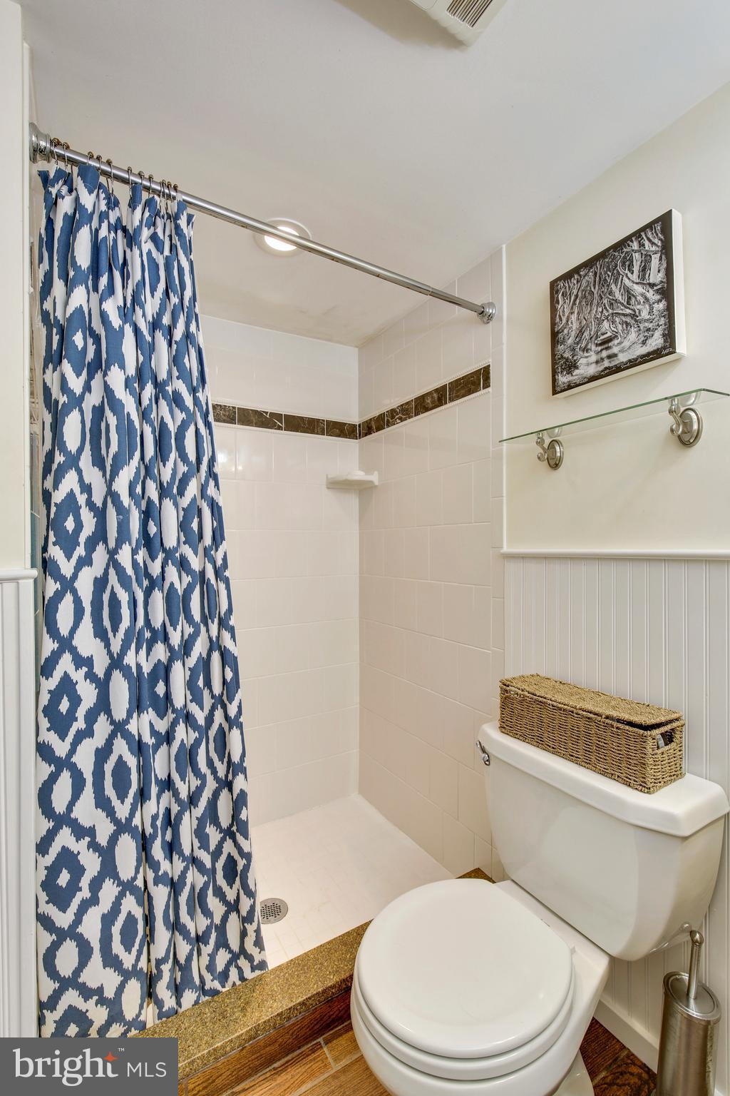 4418 Bennion Road Silver Spring, MD 20906 - Photo 17 of 23 a white toilet sitting next to a shower curtain