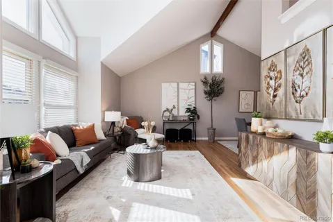 a living room with furniture