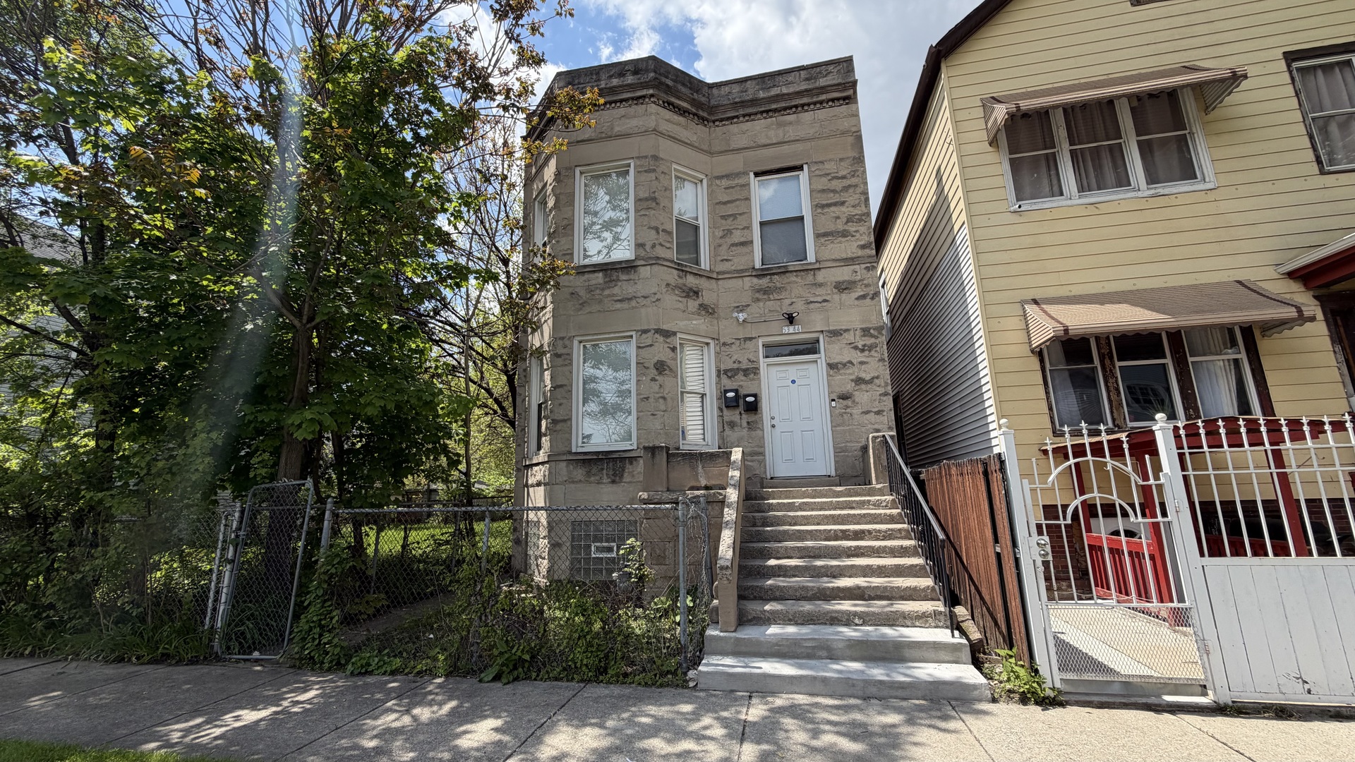 a front view of a house