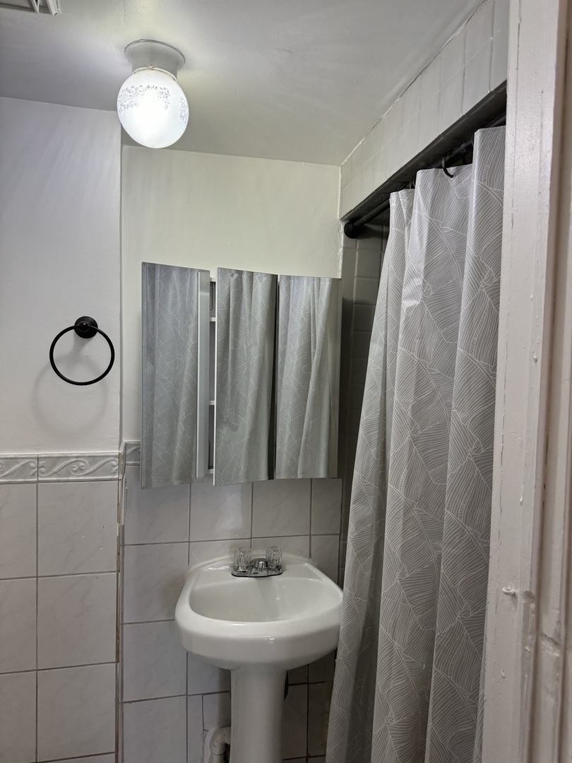 1226 North Artesian Avenue, Unit 2 Chicago, IL 60622 - Photo 11 of 12 a bathroom with a sink a mirror and a shower