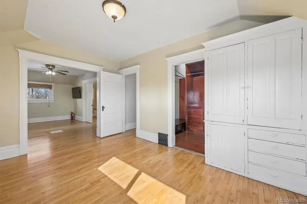 a view of livingroom with wooden floor