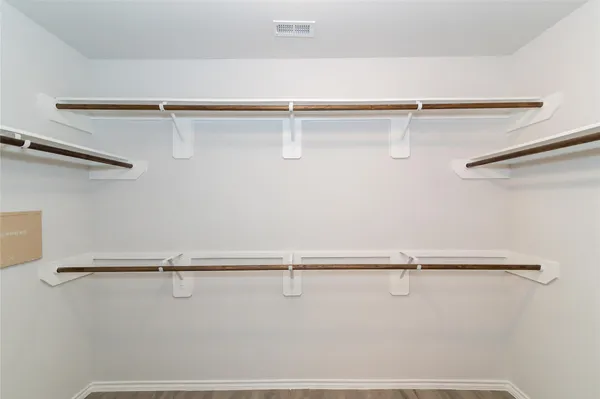 a close view of a closet