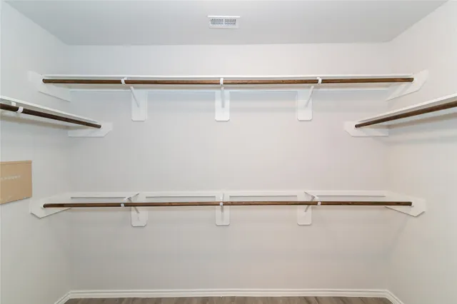 a close view of a closet