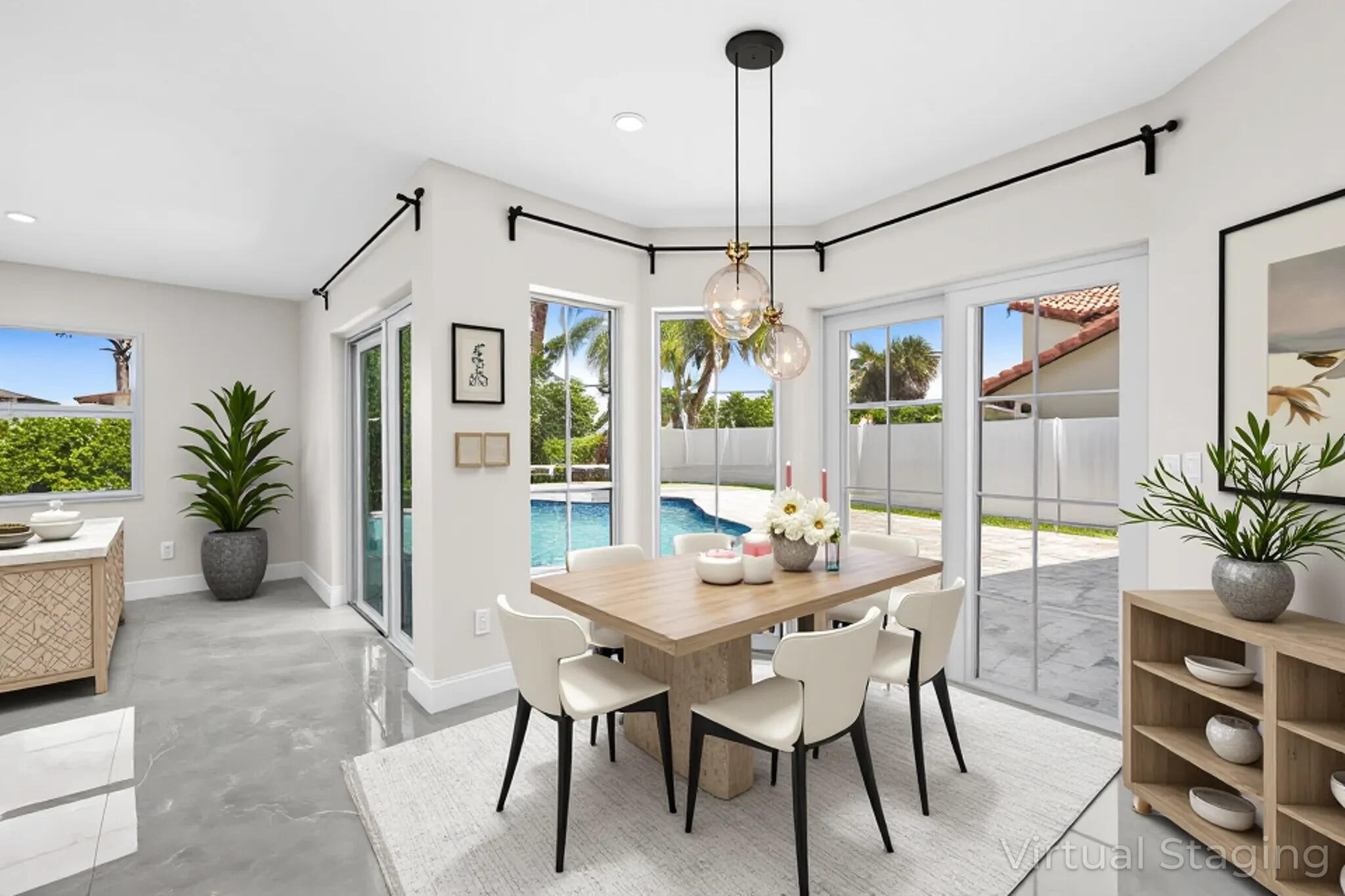 23162 L'Ermitage Circle Boca Raton, FL 33433 - Photo 14 of 48 a view of a dining room with furniture window and wooden floor