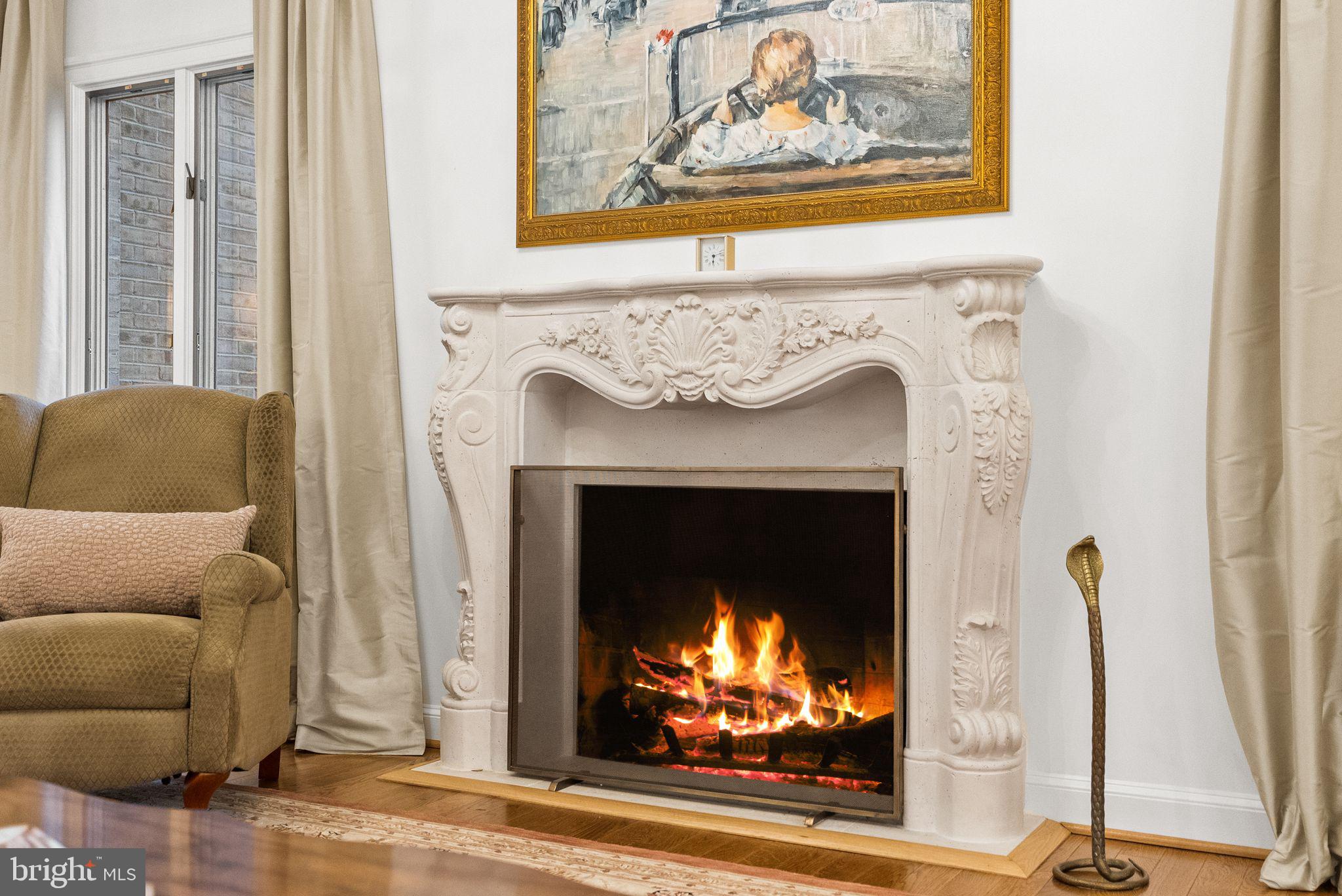 4613 Charleston Terrace Northwest Washington, DC 20007 - Photo 32 of 114 a living room with a fireplace with furniture and a fireplace