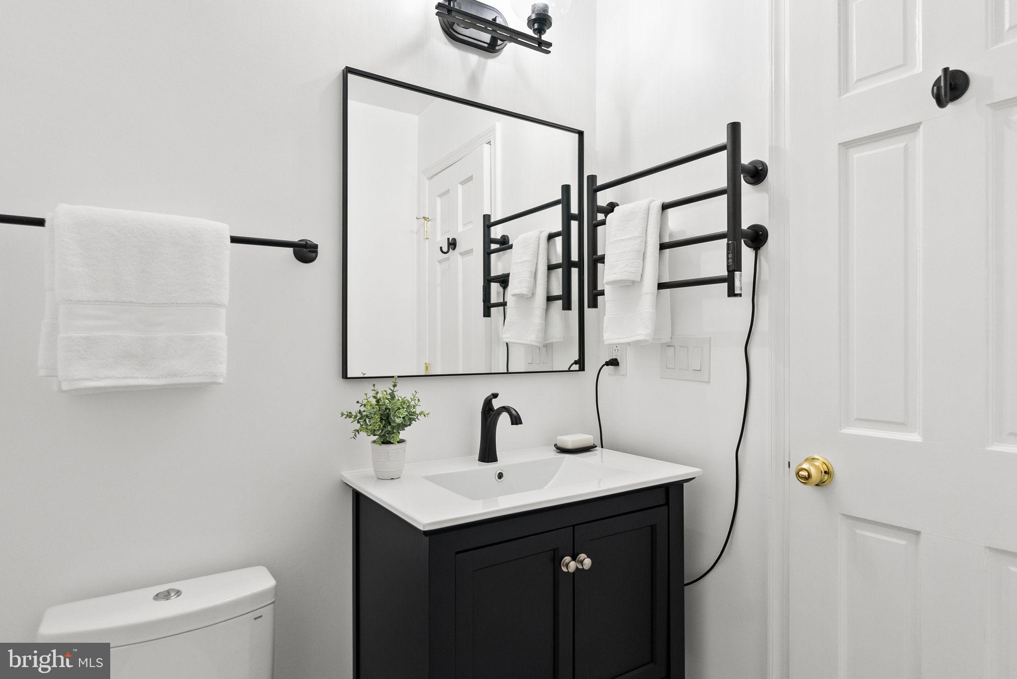4613 Charleston Terrace Northwest Washington, DC 20007 - Photo 60 of 114 a bathroom with a sink and mirror with toilet