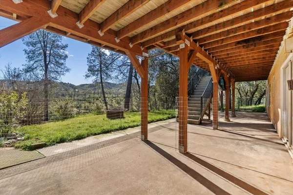 a view of a road with a yard