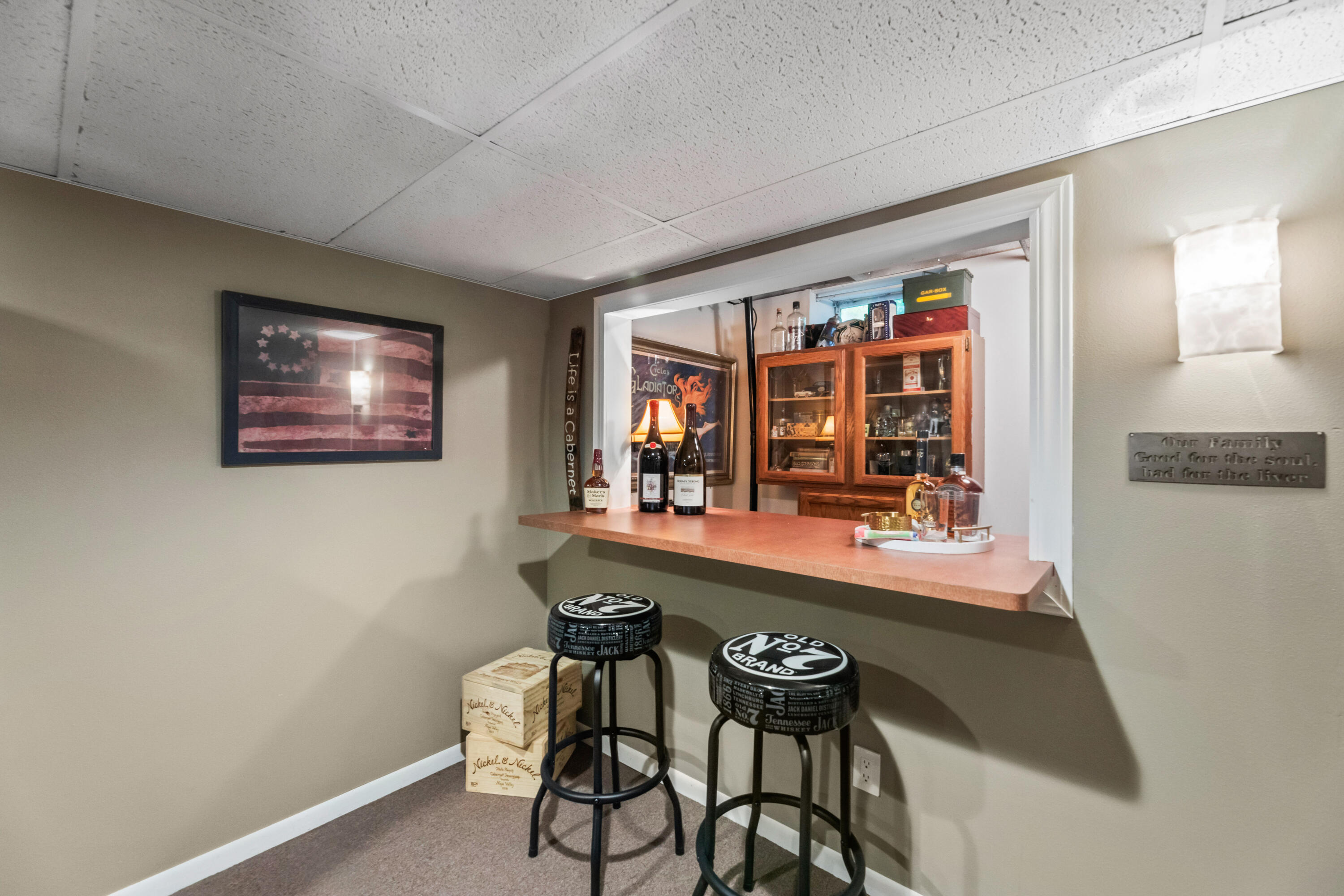 1722 Journeys Drive Delafield, WI 53029 - Photo 32 of 46 Lower level bar with fridge