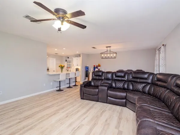 a living room with furniture