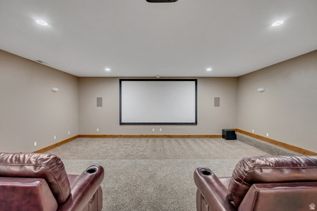 896 West 675 South Mapleton, UT 84664 - Photo 50 of 77 Carpeted cinema featuring recessed lighting