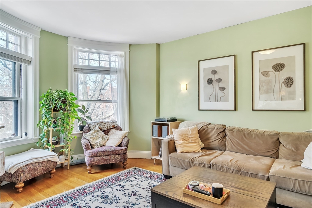 1891 Beacon Street, Unit 2 Brookline, MA 02445 - Photo 5 of 31 a living room with furniture and a potted plant