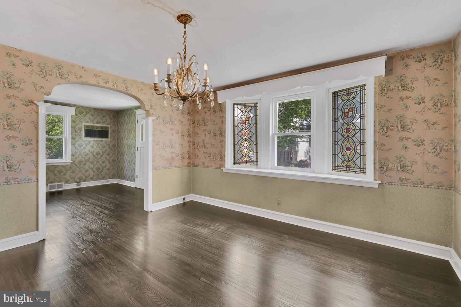 2732 Jenkintown Road Glenside, PA 19038 - Photo 8 of 22 Dining room with Custom Stained Glass windows