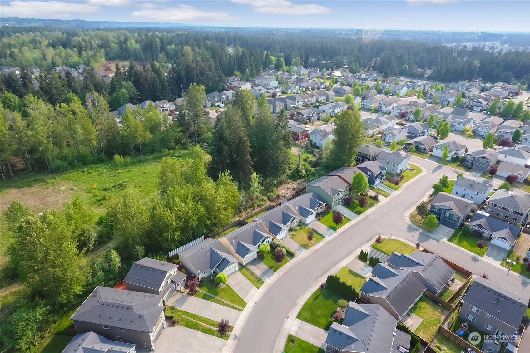 9814 201st Street East Graham, WA 98338 - Photo 36 of 40 an aerial view of a house with a garden