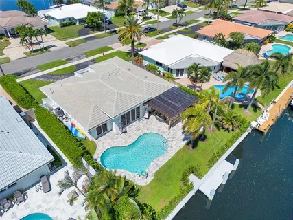 an aerial view of a house