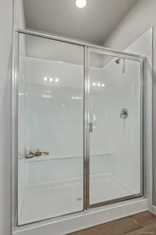 a bathroom with a shower