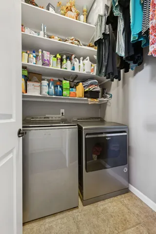 a close view of washer and dryer