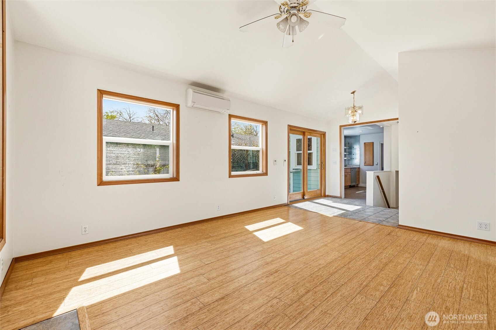 2836 Patton Street Bellingham, WA 98225 - Photo 17 of 40 a view of livingroom with hardwood floor and ceiling fan