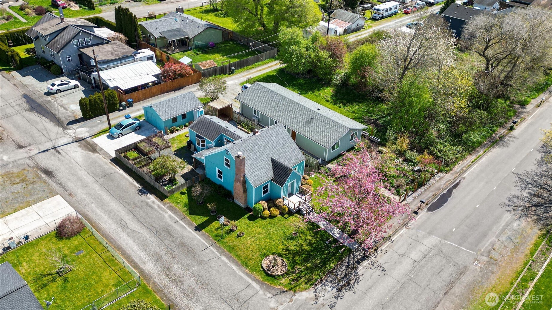 2836 Patton Street Bellingham, WA 98225 - Photo 35 of 40 an aerial view of a house with a garden and plants