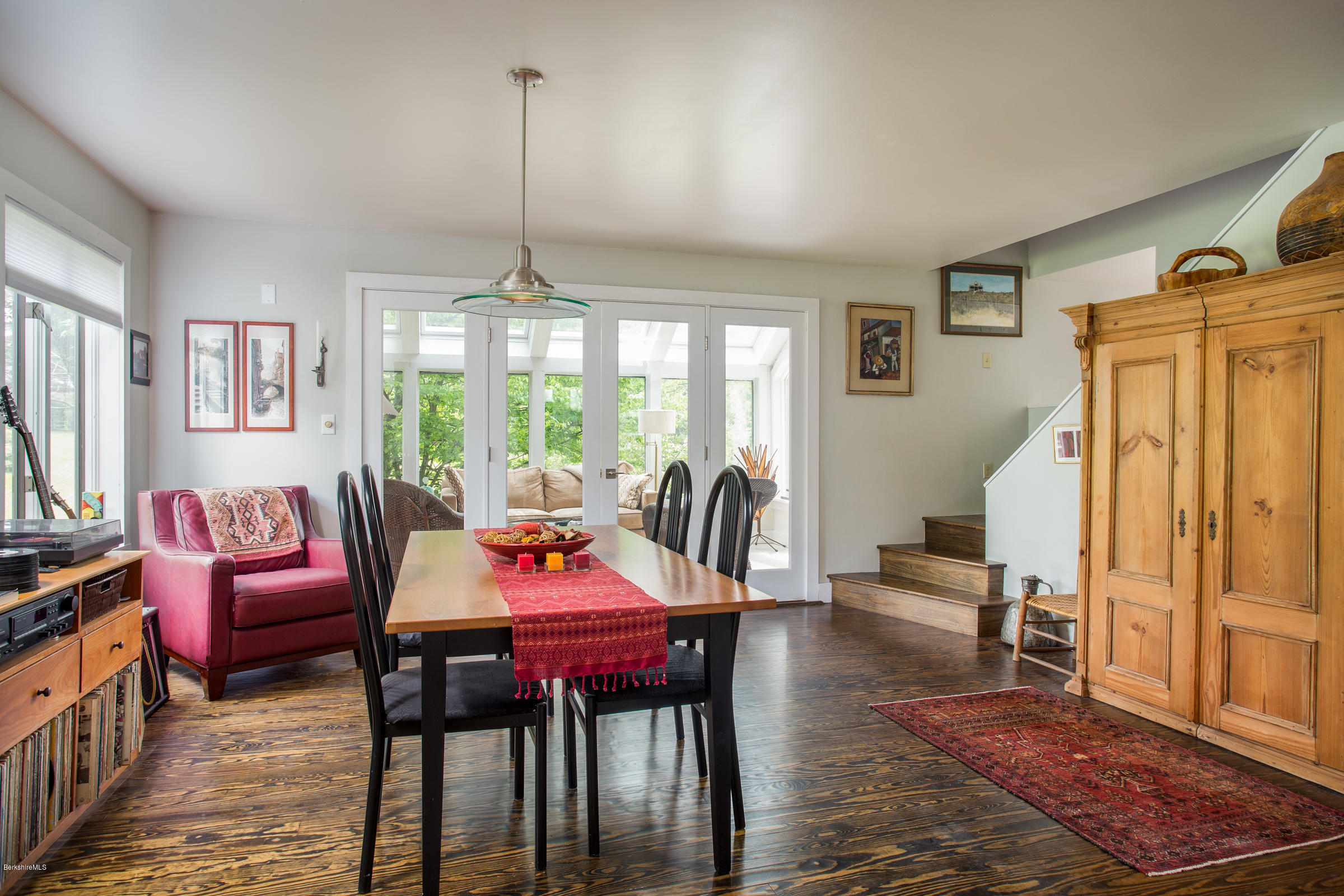 128 West Center Road West Stockbridge, MA 01266 - Photo 6 of 21 a dining room with furniture a chandelier and wooden floor