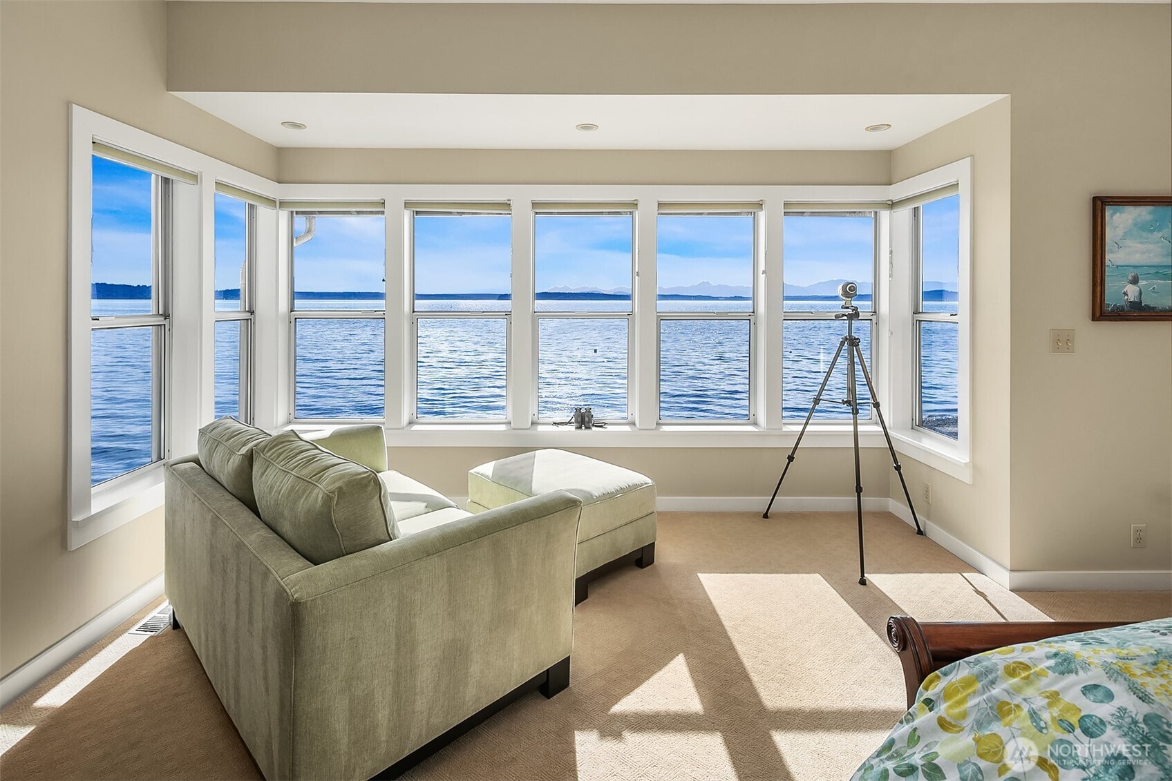 7161 Beach Drive Southwest Seattle, WA 98136 - Photo 17 of 40 a living room with furniture and a large window