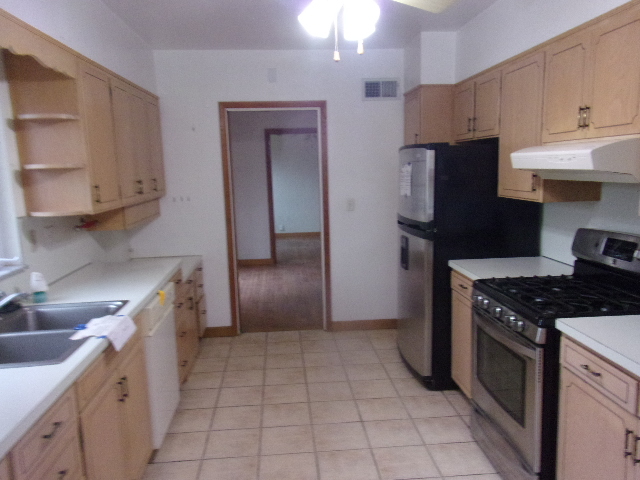 102 West Center Street Le Roy, IL 61752 - Photo 4 of 11 a kitchen with a stove sink and a refrigerator