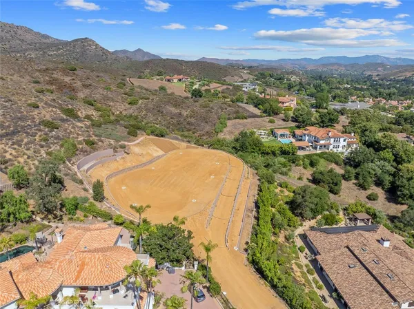 an aerial view of a residential houses