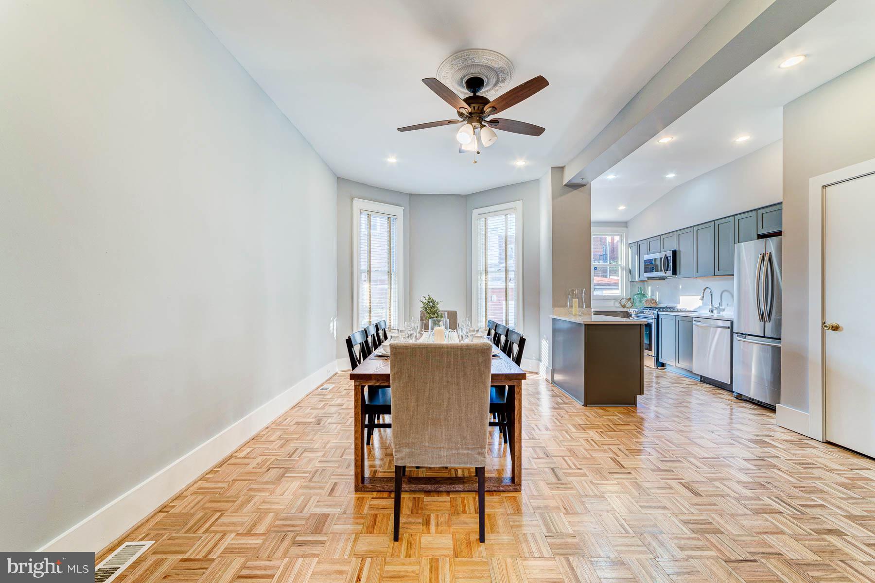 117 R Street Northwest Washington, DC 20001 - Photo 10 of 45 Spacious Dining Area Opens to Kitchen