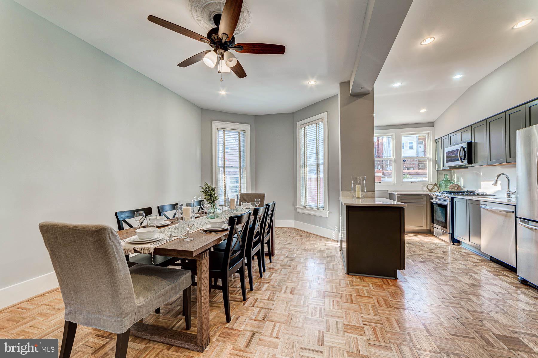 117 R Street Northwest Washington, DC 20001 - Photo 11 of 45 Spacious Dining Area Opens to Kitchen