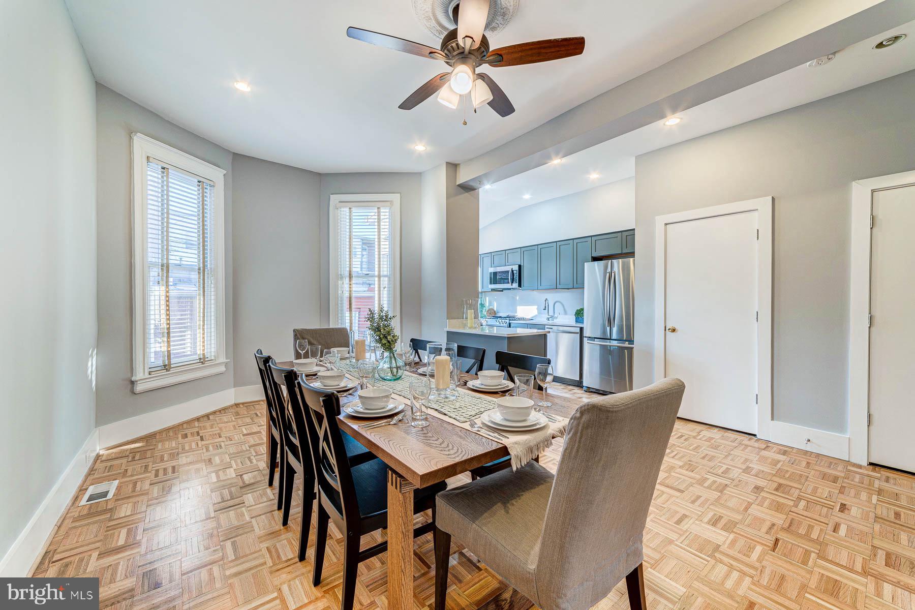 117 R Street Northwest Washington, DC 20001 - Photo 12 of 45 Spacious Dining Area Opens to Kitchen