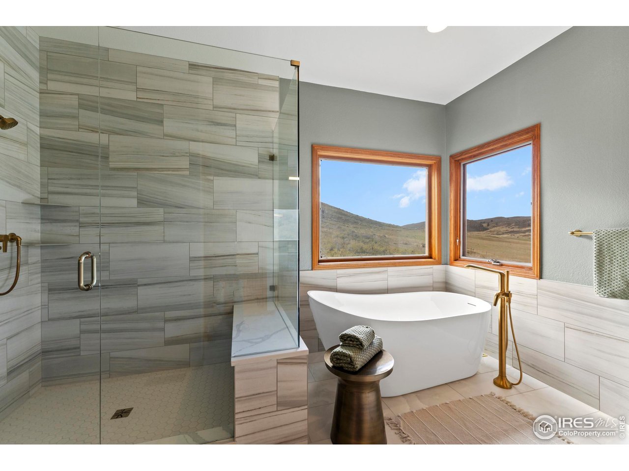 6534 Gindler Ranch Road Fort Collins, CO 80526 - Photo 27 of 48 Glass Enclosed Shower and Soaking Tub