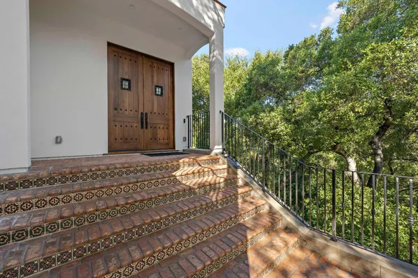 a house with trees in front of it