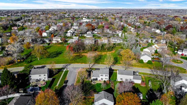 an aerial view of multiple house