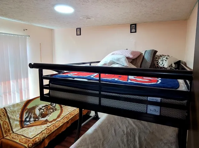 a living room with furniture