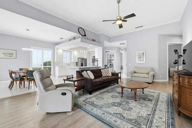 a living room with furniture