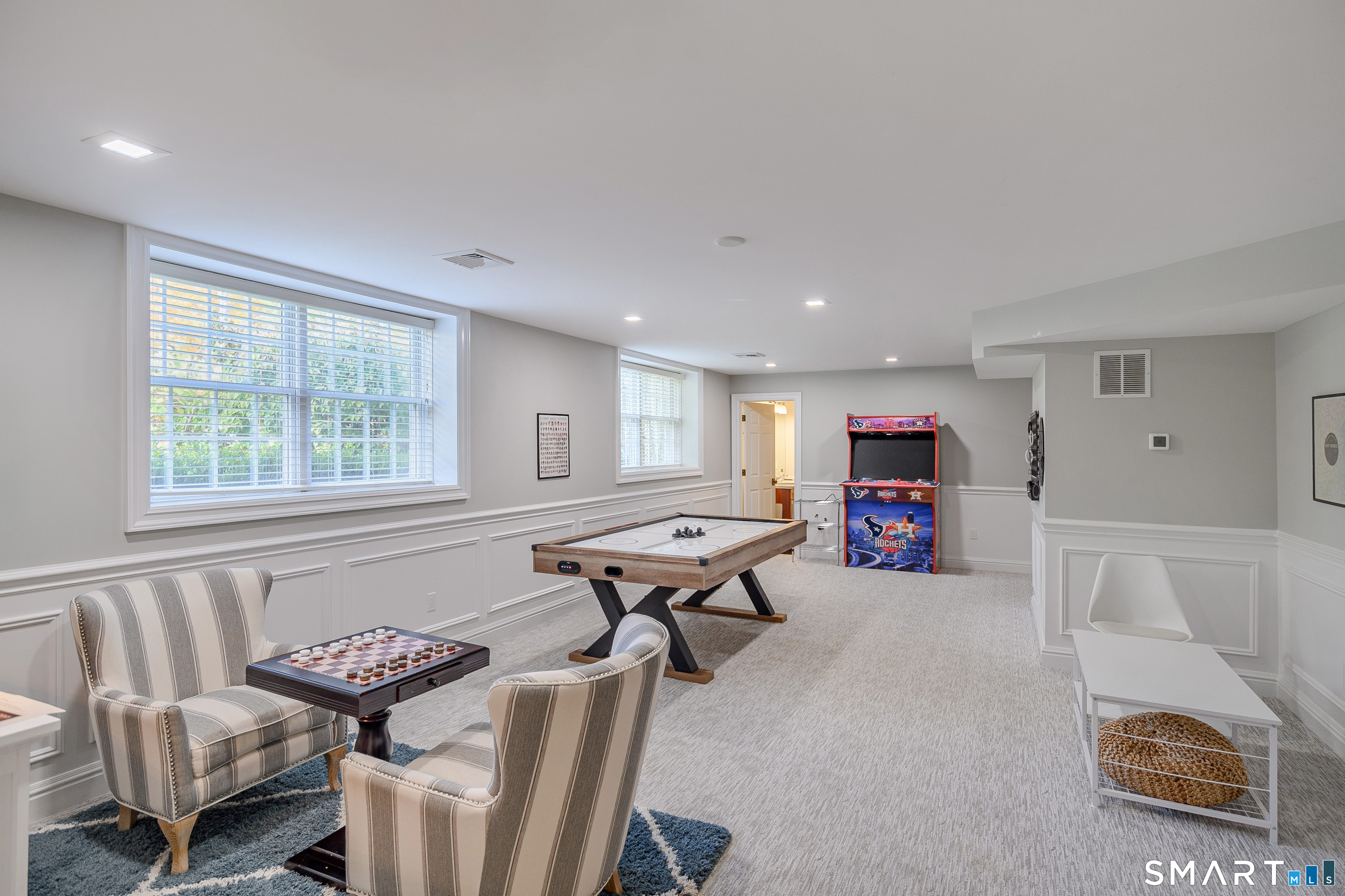 14 Merlins Lane Newtown, CT 06470 - Photo 27 of 40 Finished lower level with bay windows