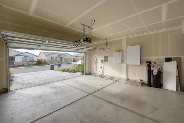 an aerial view of a house with garden