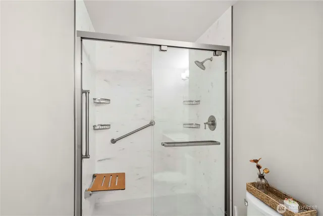 a bathroom with a shower