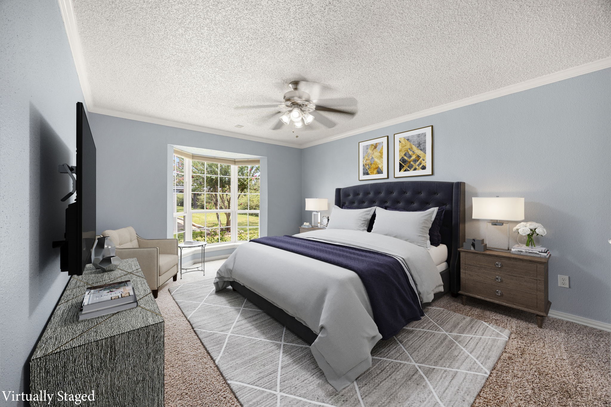 2121 Hepburn Street, Unit 710 Houston, TX 77054 - Photo 19 of 35 a bedroom with a bed and a chandelier