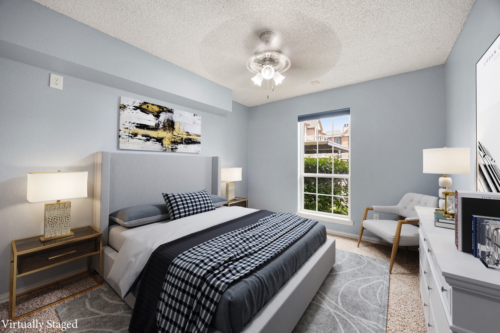 2121 Hepburn Street, Unit 710 Houston, TX 77054 - Photo 20 of 35 a bedroom with a bed and a chandelier