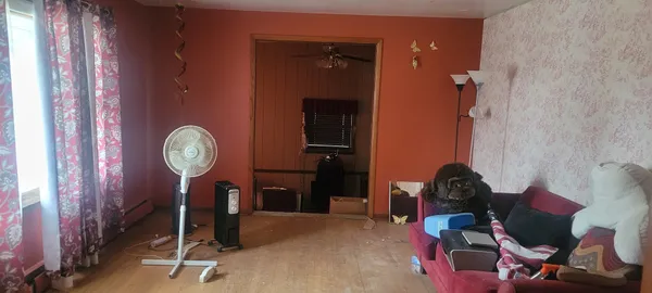 a room with gym equipment