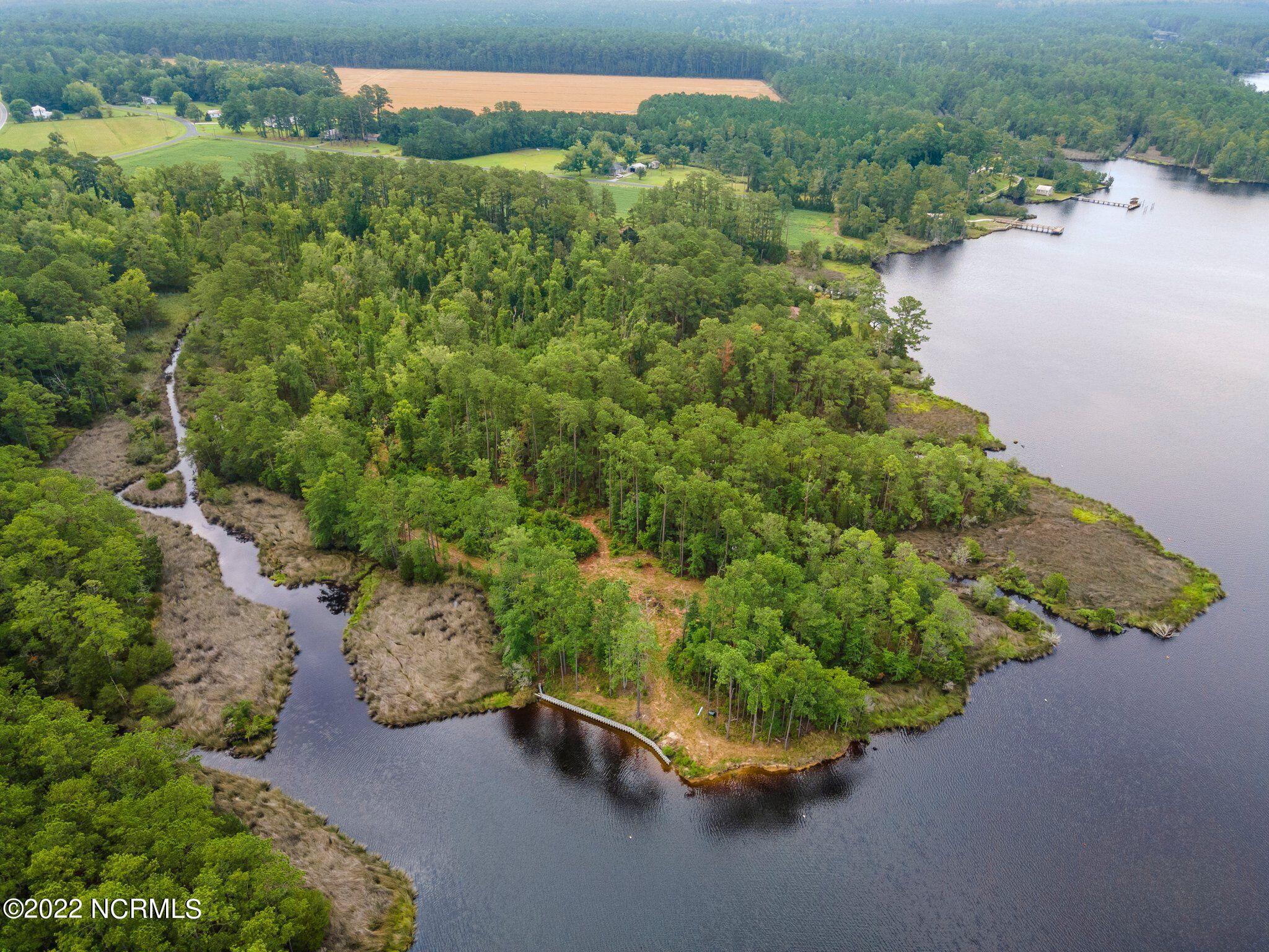 88 Half Moon Road Mesic, NC 28515 - Photo 26 of 36 Aerial view waterfront edge