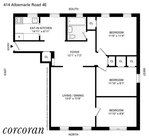 $825,000 | 414 Albemarle Road, Unit 2E | Kensington