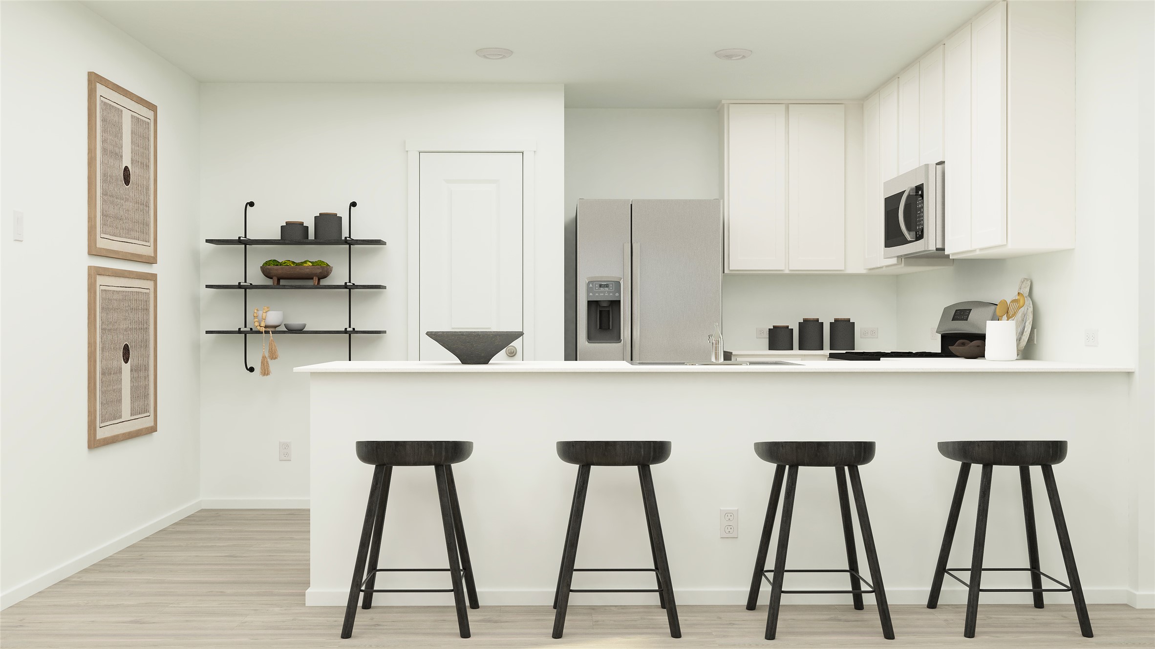 105 Heritage Grvs Road Bertram, TX 78605 - Photo 19 of 30 a kitchen with stainless steel appliances granite countertop white cabinets and chair