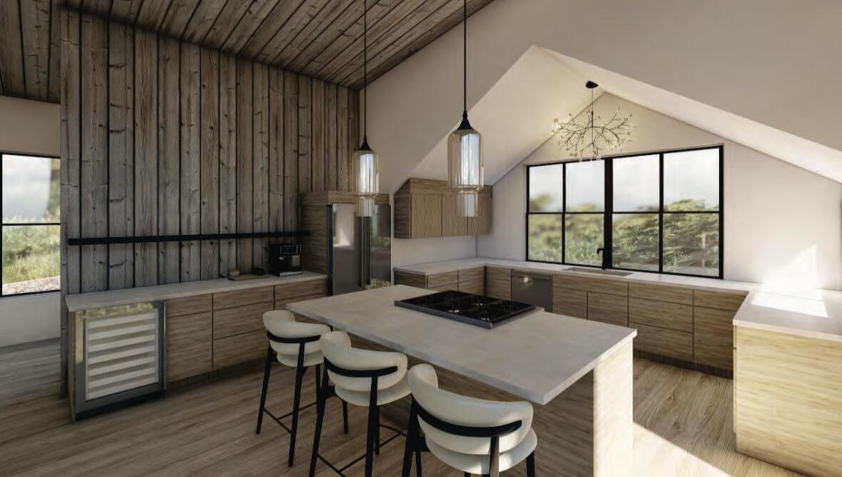 0 West End Road, Unit 1B Cuttyhunk, MA 02713 - Photo 12 of 20 a kitchen with a table chairs and wooden floor