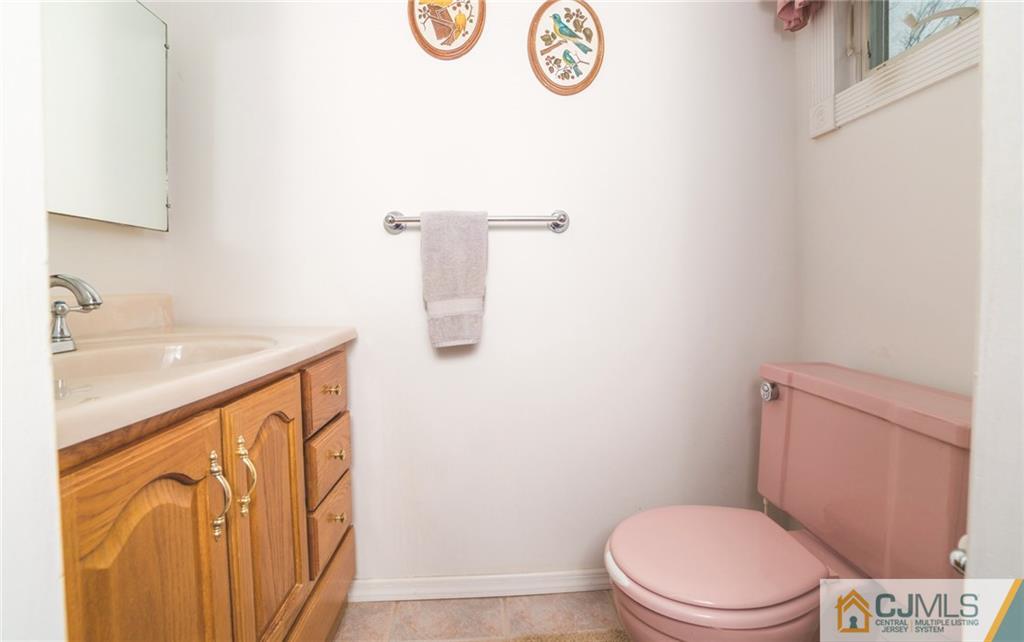 110 Princeton Road Old Bridge, NJ 08859 - Photo 13 of 19 a bathroom with a sink a toilet and a shower curtain