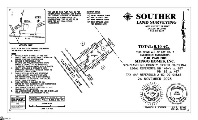 $203,500 | 142 Cloverfield Lane, Unit HOMESITE 7, Spartanburg, SC 29303