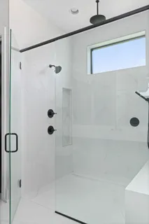 a bathroom with a shower