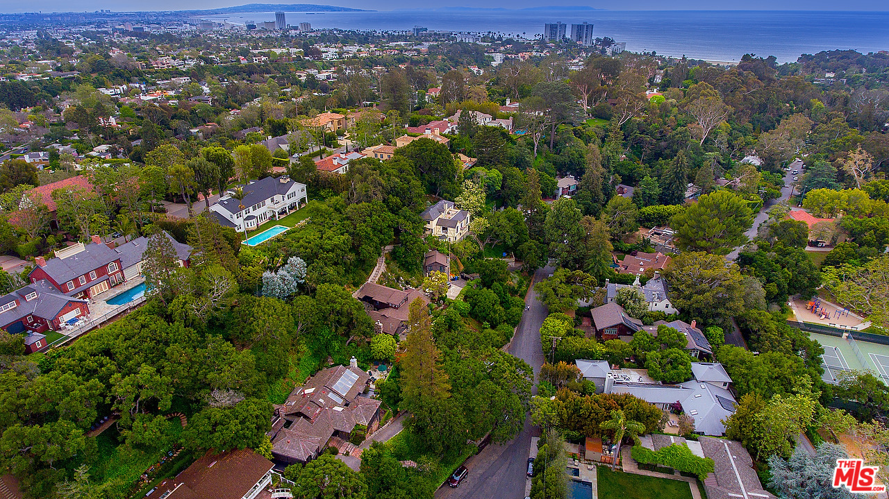 37 Haldeman Road Santa Monica, CA 90402 - Photo 23 of 23 an aerial view of a houses with a lush green hillside